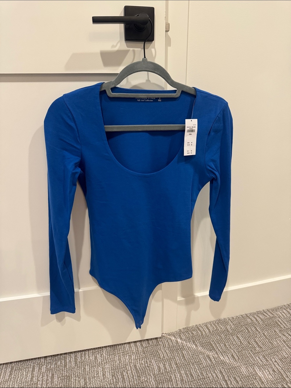 Blue Long-Sleeve Scoop-Neck Bodysuit - Women